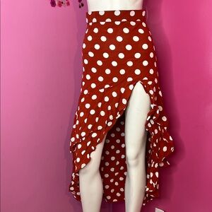 Flynn skye Polka Dot Ruffle Hem Skirt size XS